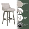 thumbnail image 5 of HH2 Home Upholstered Tapered Back Wood Adjustable Height Swivel Bar Stool, 5 of 19
