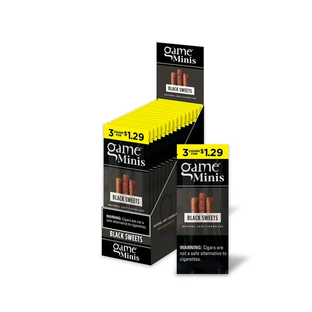 Game Black Sweets Mini Cigarillos, Pre-Priced 3 for $1.29, 3 ct., 15 pk