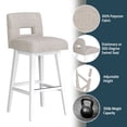 thumbnail image 5 of HH2 Home Upholstered Key Back Wood Adjustable Height Swivel Bar Stool, 5 of 11