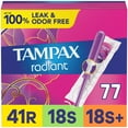 thumbnail image 1 of Tampax Radiant Tampons Trio Pack, Unscented, 77 ct., 1 of 9