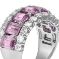 thumbnail image 3 of Lab Created Emerald and Round Cut Gemstone Ring in Sterling Silver, 3 of 6