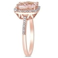 thumbnail image 4 of Morganite &0.08 CT. T.W. Diamond Halo Ring in 14K Gold, 4 of 6