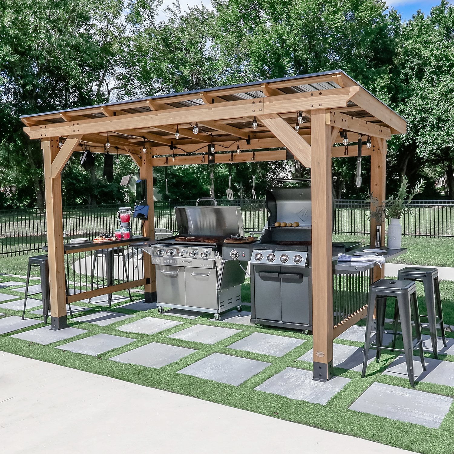 Backyard Discovery 12' x 6' XL Grill Gazebo with PowerPort