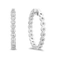 thumbnail image 4 of Round Cut In and Out Diamond Hoop Earrings in 14K Gold, 4 of 7
