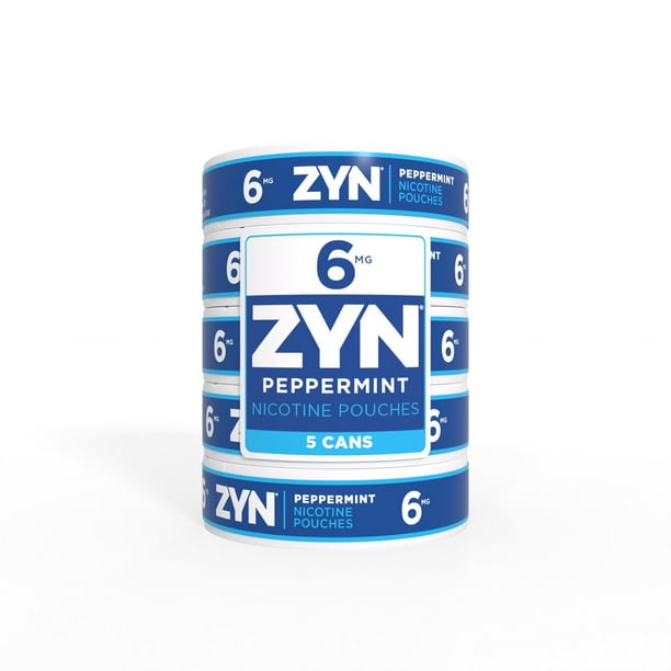 Zyn Oral Tobacco, Peppermint, 6 mg, 5-can roll