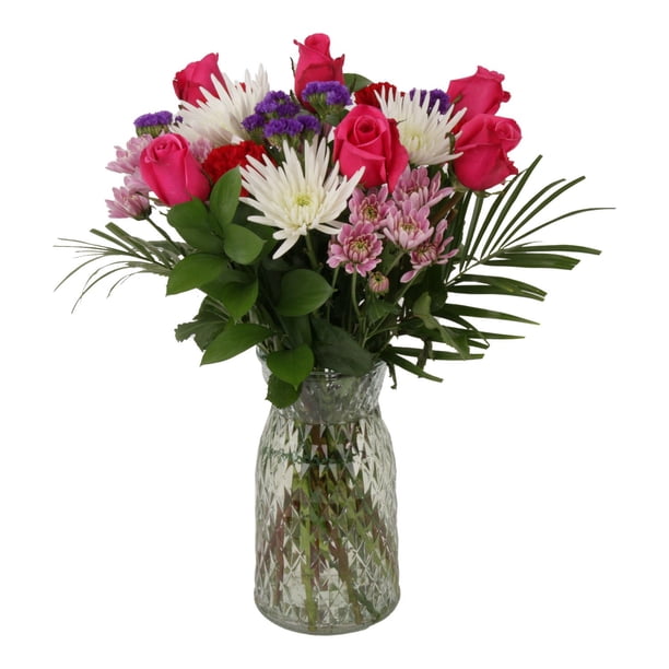 Member's Mark Mixed Rose Vase Arrangement, 24 stems