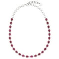 thumbnail image 1 of Pear Cut Lab Created Gemstone Halo Tennis Necklace in Sterling Silver, 1 of 3