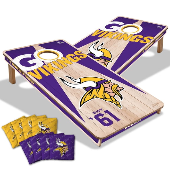 YouTheFan Minnesota Vikings 2'x4' Cornhole Board Set