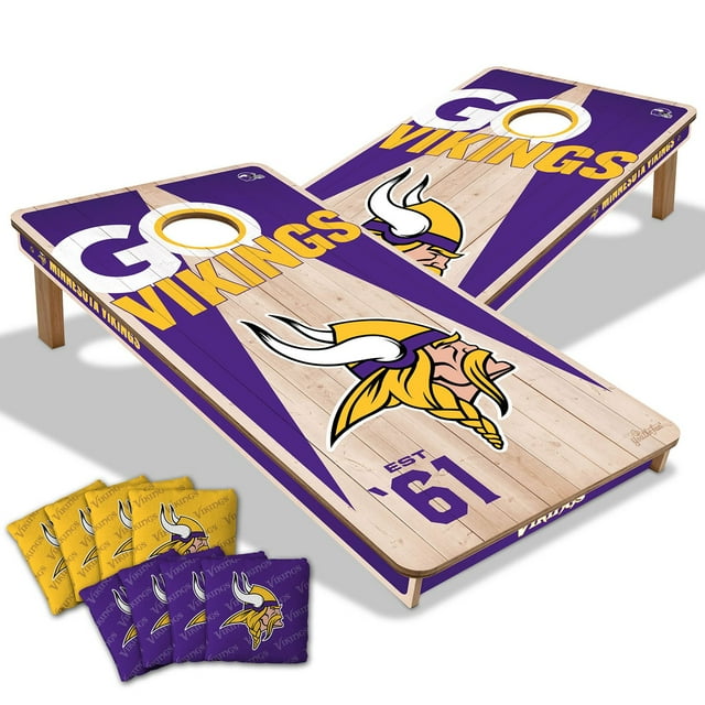 YouTheFan Minnesota Vikings 2'x4' Cornhole Board Set