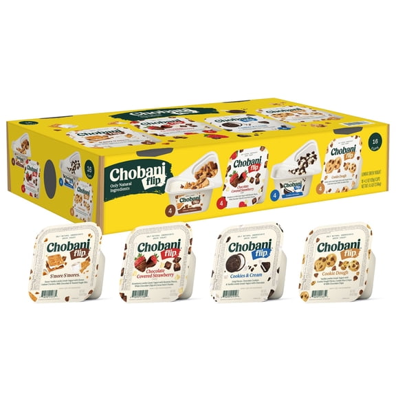 Chobani Flip Low-Fat Greek Yogurt Variety Pack, 4.5 oz., 16 ct.