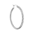 thumbnail image 2 of Diamond Cut Hoop Earrings in Sterling Silver, 2 of 6