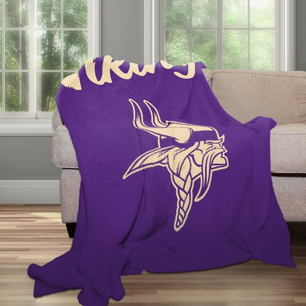 Logo Brands Minnesota Vikings Luxe Dreams Throw, 60