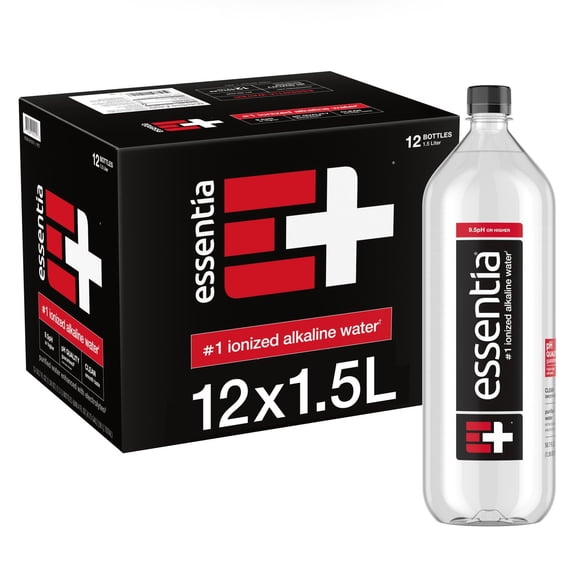 Essentia Bottled Water, Ionized Alkaline Water 1.5 L., 12 pk.