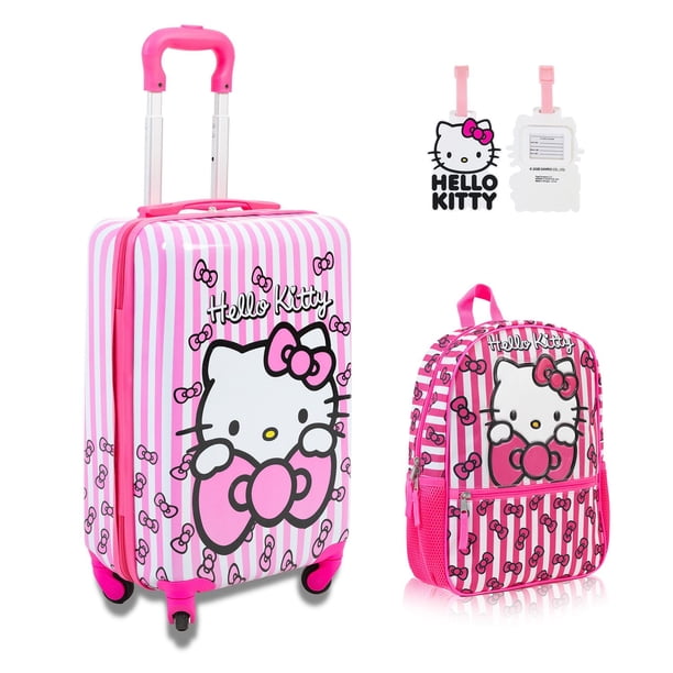 BBC Hello Kitty 3PC Luggage & Backpack Set With Luggage Tag:- Hello Kitty