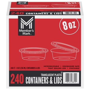 Member's Mark Plastic Deli Containers with Lids 8 oz., 240 ct.