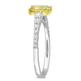 thumbnail image 3 of Emerald Cut Yellow Sapphire & 0.30 CT.T.W. Diamond Ring in 14K Gold, 3 of 6