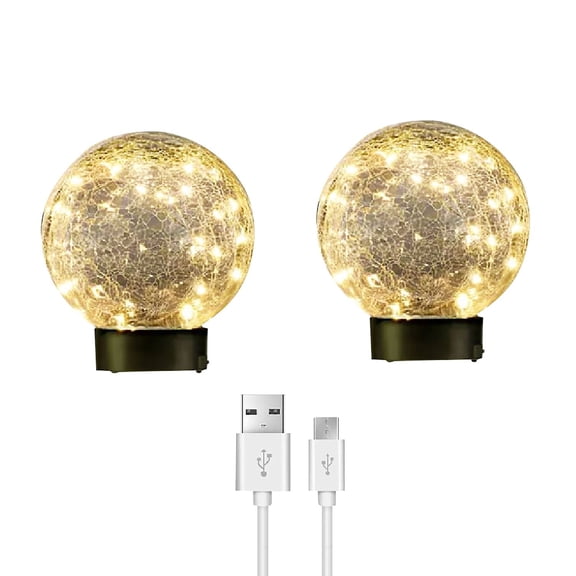 Deck Impressions 6" Solar/USB LED Crackle Glass Globe Lights, Choose Pack