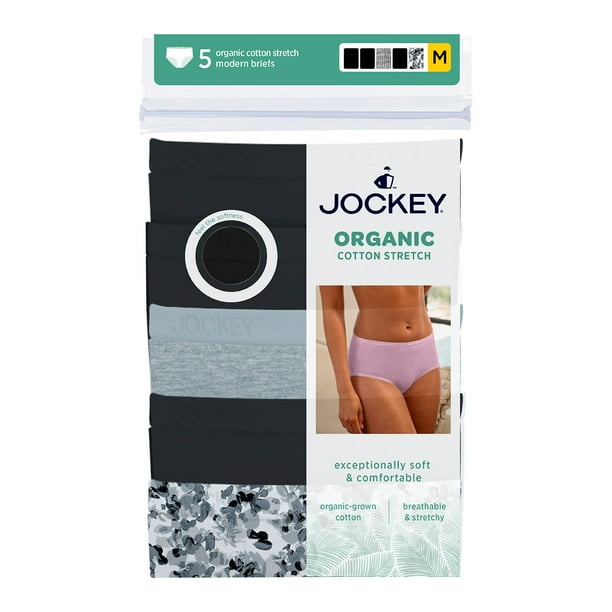   Cotton 5パック Mサイズ Jockey Women's 5-Pack Organic Cotton Stretch Modern Brief