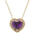 thumbnail image 1 of Lab Created Gemstone & Diamond Accent Heart Pendant Necklace in 14K Gold, 1 of 4