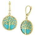 thumbnail image 2 of Tree of Life Dangle Earrings in 14K Gold, 2 of 5