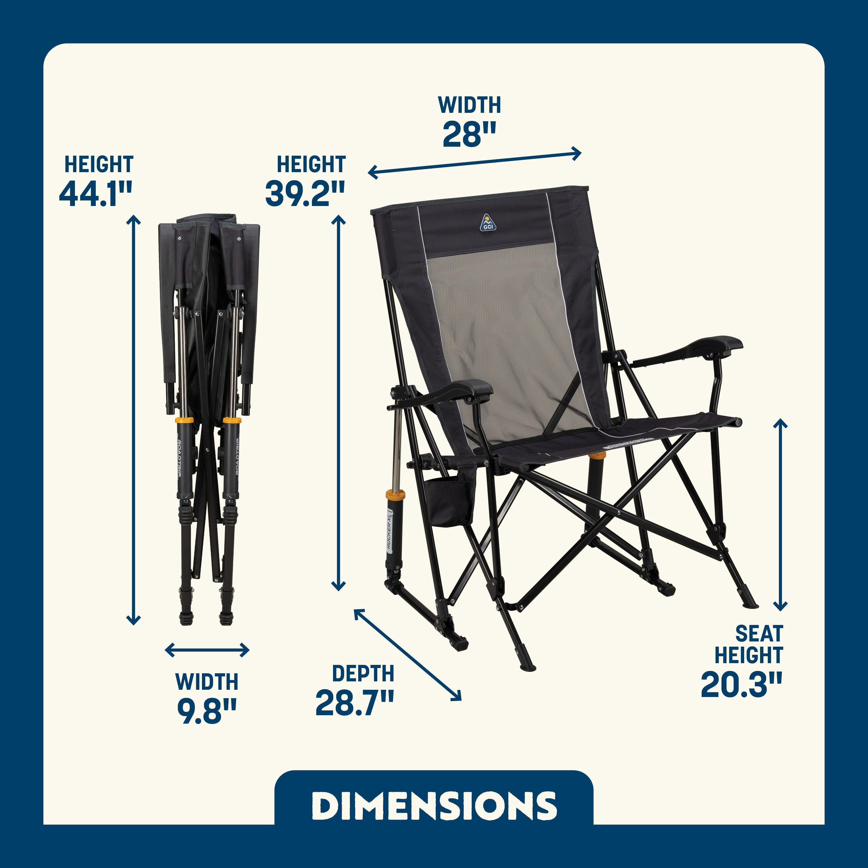 GCI Outdoor RoadTrip Rocker XL Portable Folding Camp Chair