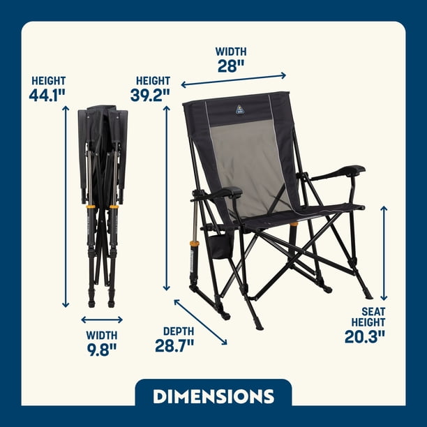 GCI Outdoor RoadTrip Rocker XL Portable Folding Camp Chair