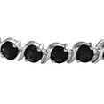 thumbnail image 3 of Round Cut Gemstone Swirl Tennis Bracelet in Sterling Silver, 3 of 4
