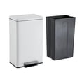 thumbnail image 3 of Simpli-Magic Fluted Edge 13 Gallon (50L) Rectangular Step Trash Can, Hands-Free Soft-Close Lid, Premium Fingerprint-Resistant Finish for Kitchen and Recycling, White, 3 of 4