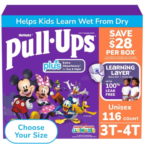 Pull-Ups Unisex Plus Training Pants, Sizes 2T-6T