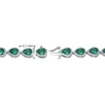 thumbnail image 4 of Pear Cut Lab Created Gemstone Halo Tennis Bracelet in Sterling Silver, 4 of 5