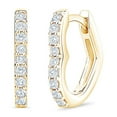 thumbnail image 1 of 0.23 CT. T.W. Round Cut Heart Shaped Diamond Hoop Earrings in 14K Gold, 1 of 6