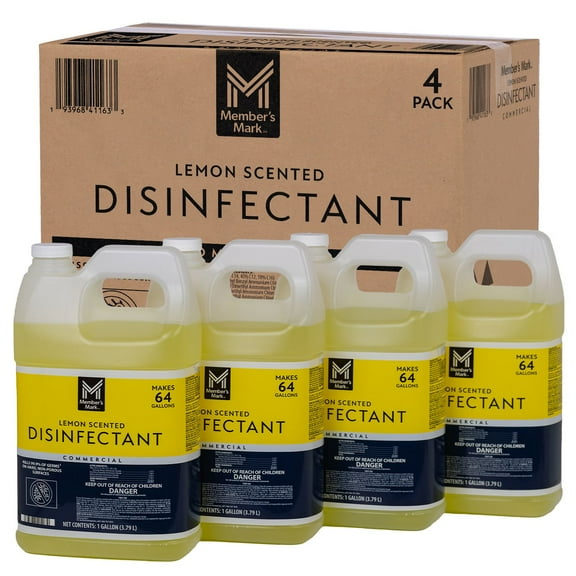 Member's Mark Commercial Disinfectant, Lemon Scent, 4 pk., 1 gal. each