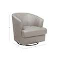 thumbnail image 5 of Belfield 100% Top Grain Leather Swivel Accent Chair, 5 of 8