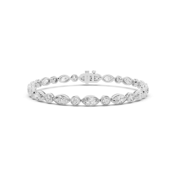 Lab Created Diamond 6.96 CT. T.W. Round & Marquise Bracelet in 14K Gold