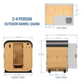 thumbnail image 12 of Backyard Discovery 2-4 Person Cedar Outdoor Cube Sauna with Electric Heater & Glass Door, 12 of 13