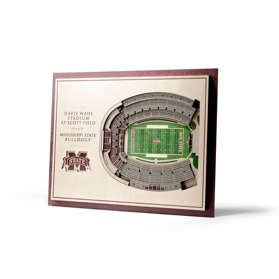 YouTheFan Mississippi State Bulldogs 17"x13" 3D 5 Layer Stadium View Wall Art