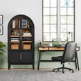 thumbnail image 7 of Member's Mark Enzo Writing Desk with 3 Rattan Storage Drawers, Black Finish, 7 of 9