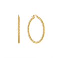 thumbnail image 2 of Diamond Cut Hoop Earrings in 14K Gold, 2 of 5