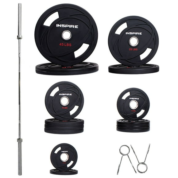 Inspire Fitness 225 lb. Weight Plate Set with 7’ Bar