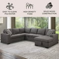 thumbnail image 3 of Dylan Stain-Resistant Fabric 6 Seat Storage Sectional With Pullout Bed, Assorted Colors, 3 of 10