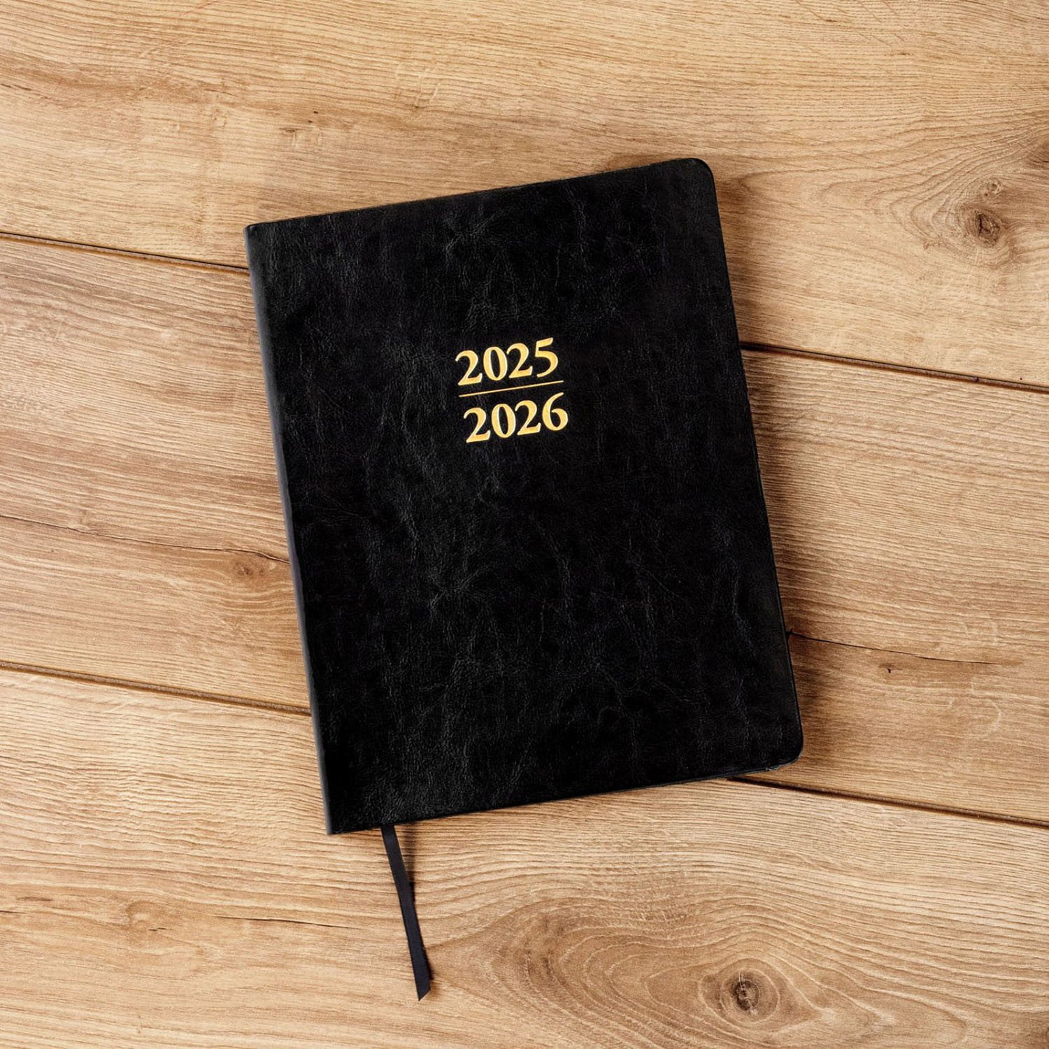 2026 8" X 11" Monthly Planner Faux Leather Cover Black (st52184-26