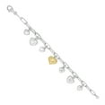 thumbnail image 2 of Heart Charm Bracelet in 14K Gold & Sterling Silver, 2 of 3