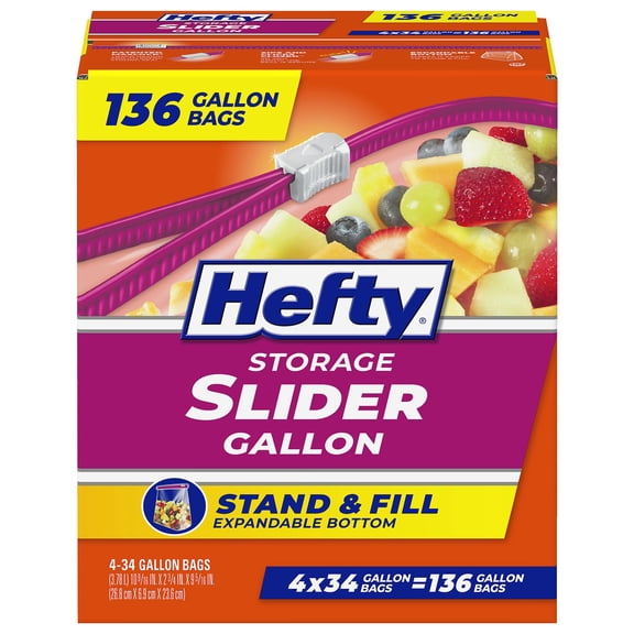Hefty Slider Storage Bags, Gallon, 136 ct.