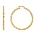 thumbnail image 1 of Diamond Cut Hoop Earrings in 14K Gold, 1 of 5