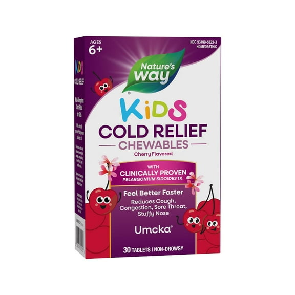Nature's Way Umcka Kid's Cold Relief Chewables, Cherry Flavored, 30 ct.
