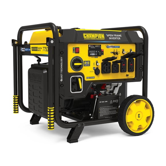 10,000/7,750-Watt Electric Start Home Backup Portable Open Frame Inverter Generator with Quiet Technology and CO Shield