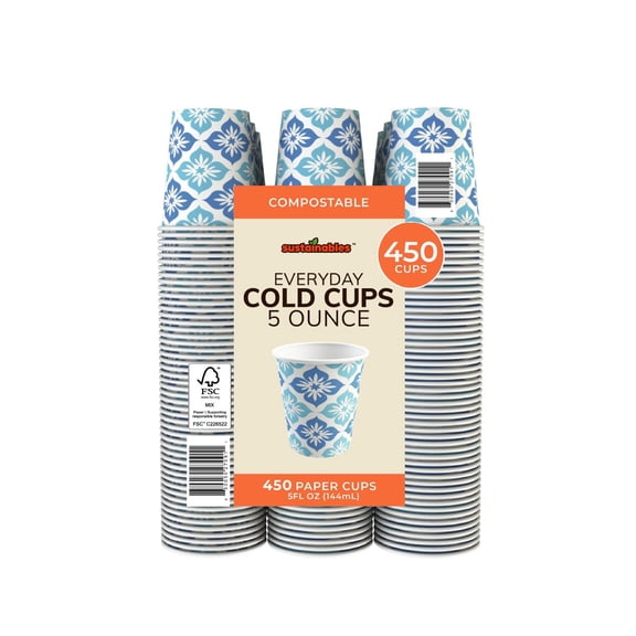 Sustainables Compostable Printed Paper Cold Cup 5 fl. oz., 450 ct.