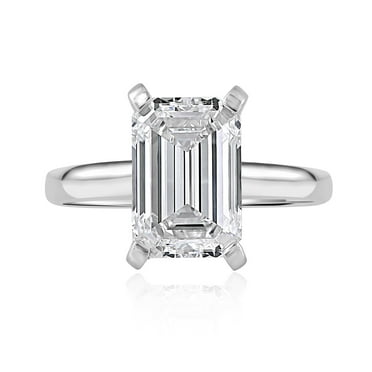 Lab Created Emerald Cut Solitaire Diamond Ring