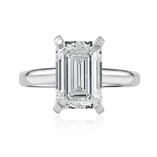 Lab Created Emerald Cut Solitaire Diamond Ring