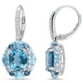 thumbnail image 1 of Blue and White Topaz Dangle Earrings in Sterling Silver, 1 of 5